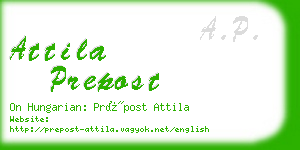 attila prepost business card